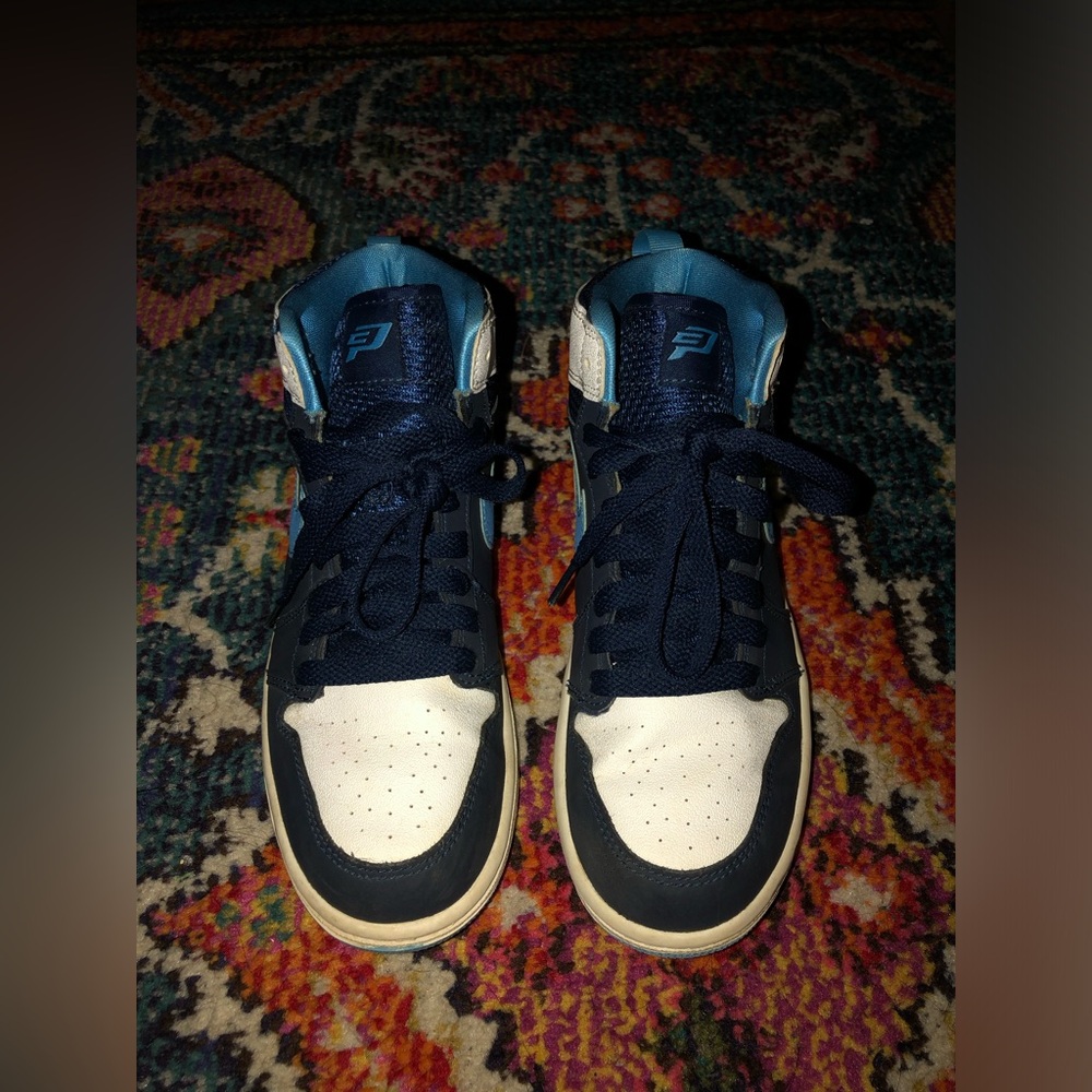 Navy and White High-Top Sneakers